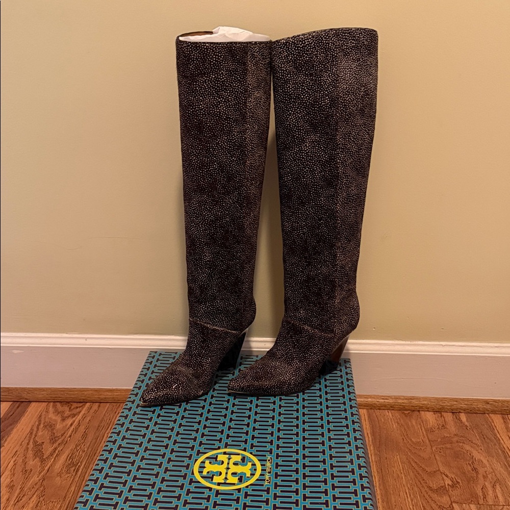 Tory Burch Spotted Black Calf-hair Boots